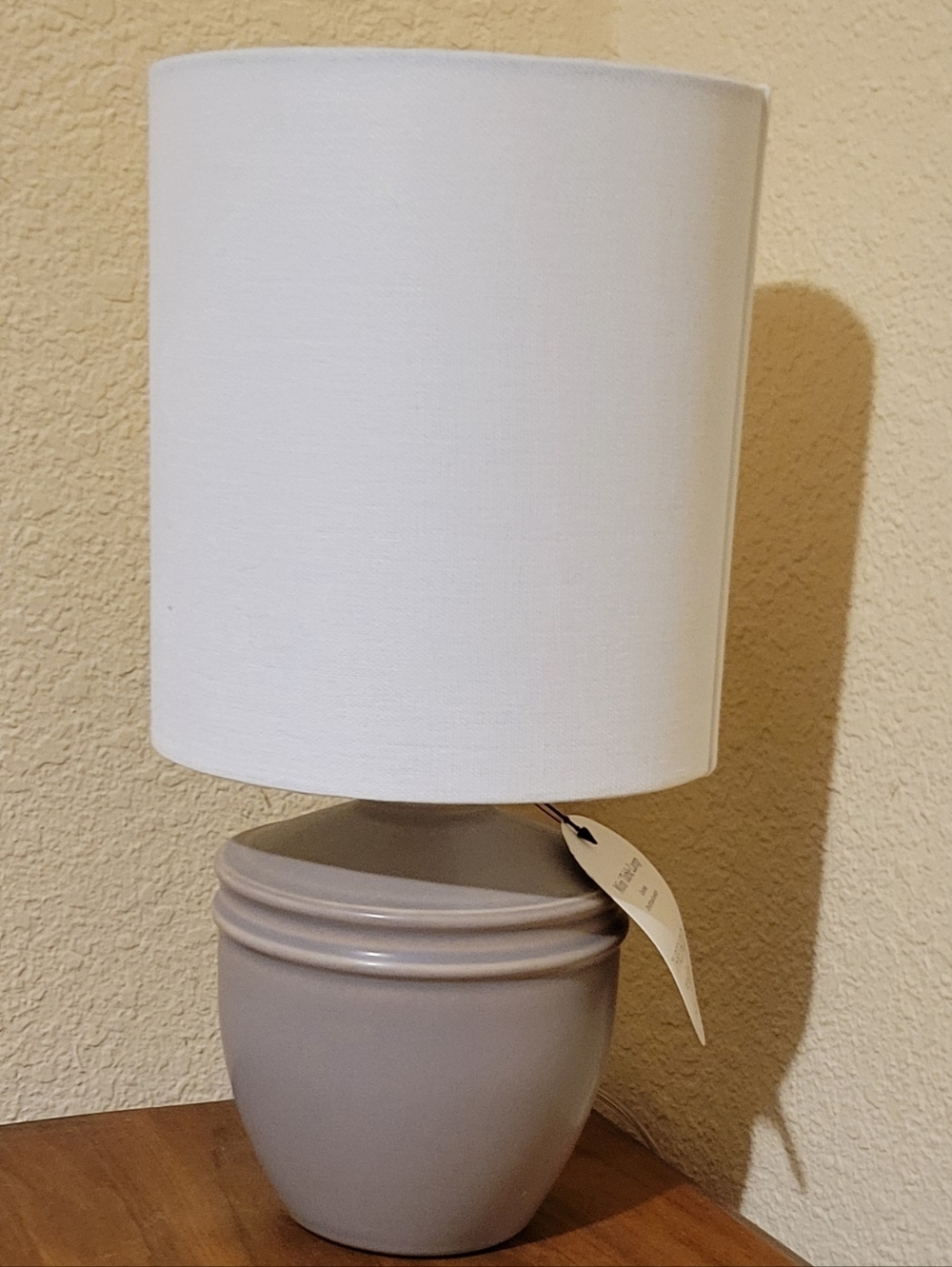 Mini Ceramic Lamp with White Shade Threshold